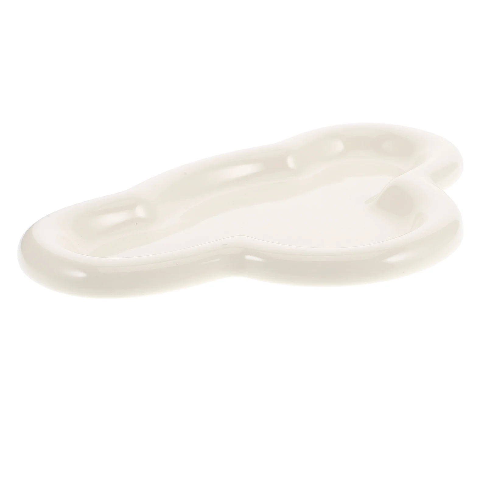 

Delightful Cloud Shaped Ceramic Plate Jewelry Organizer Versatile for Desserts Fruits Snacks Room Decor Long Lasting Durability