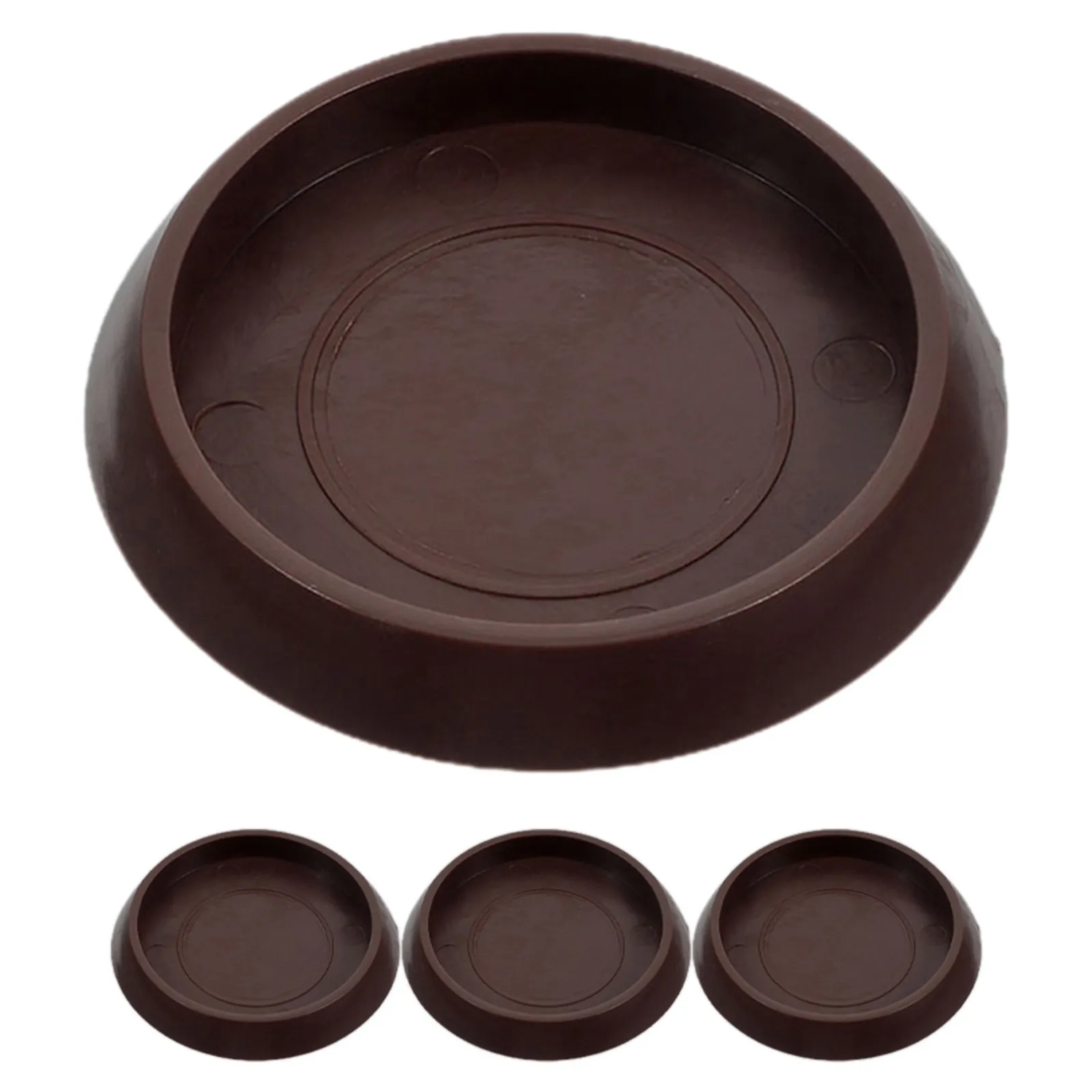 4Pcs Plastic Furniture Coasters Round Bed Stoppers Non-Slip Floor Protectors for Sofas Tables Chairs Wear-Resistant Home Supply