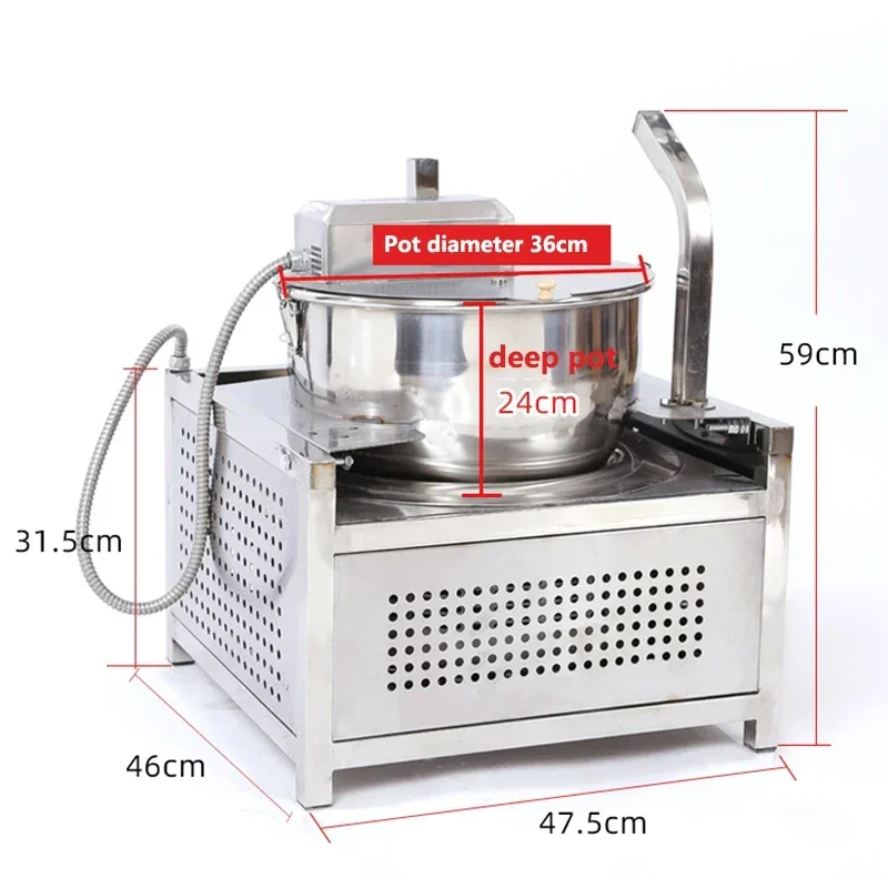 Automatyczna maszyna do popcornu gazowego 220 V Elektryczna maszyna do kukurydzy na gorące powietrze Maszyna do popcornu-5000 W