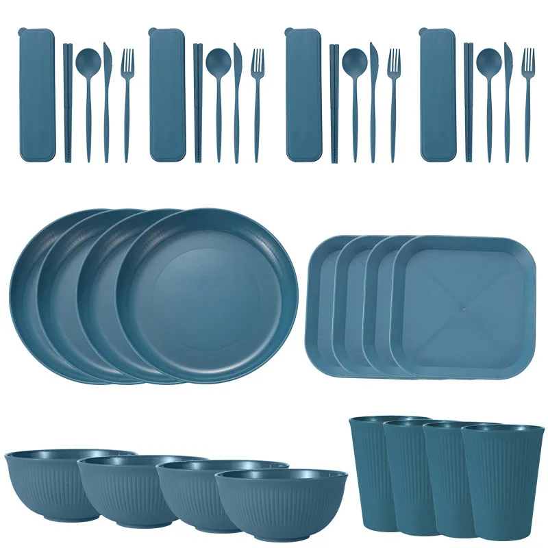 36-Piece Wheat Straw Dinnerware Set 7