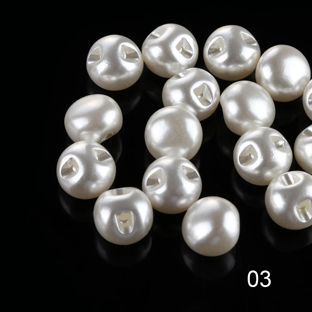 

50PCS Round Mushroom Crafts Garment Decorative Pearl Buttons Clothing Dress Accessories Sewing Scrapbooking