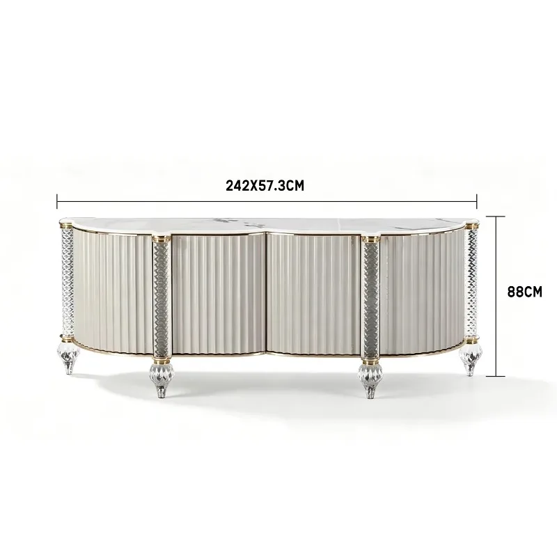 Modern Side Cabinet Irregular Geometric Locker Crystal Leg Side Cabinet