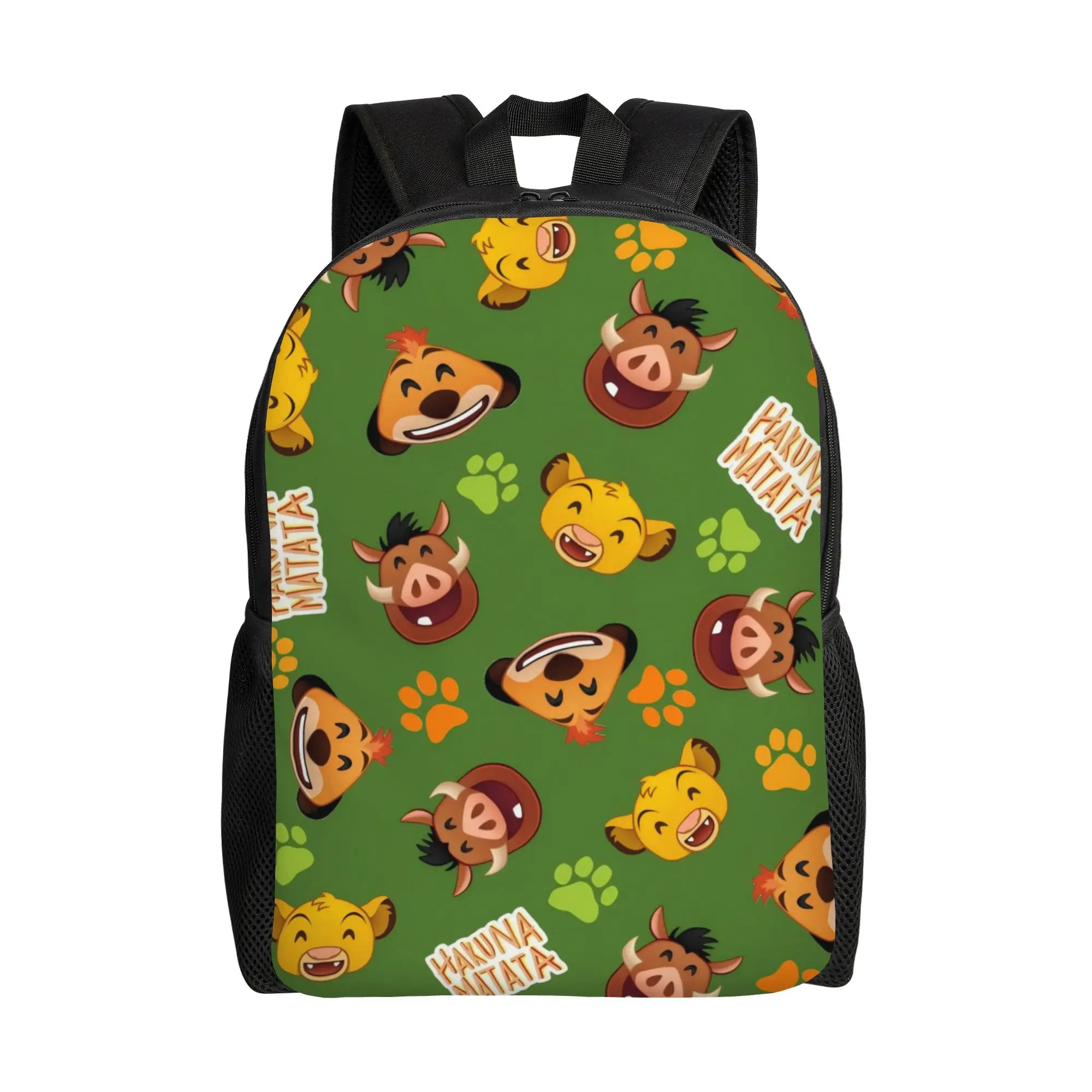 

Back to school season Hakuna Matata Cute Characters Knapsack Walt Cartoon Men Women Adult Classic Backpack