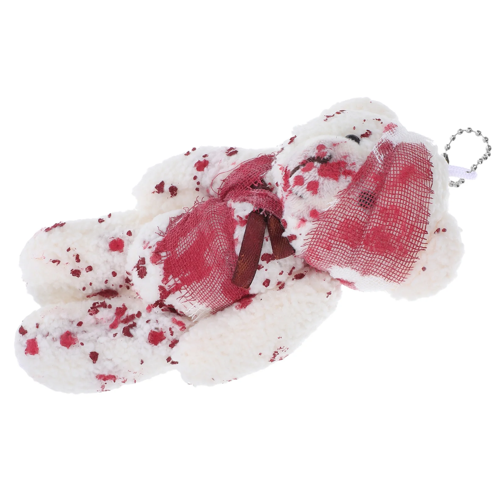 

1pc Bloody Bear Shaped Key Holder Lightweight Keychain Pendant Bag Decoration Car Key Ring For Halloween Gift (Beige)