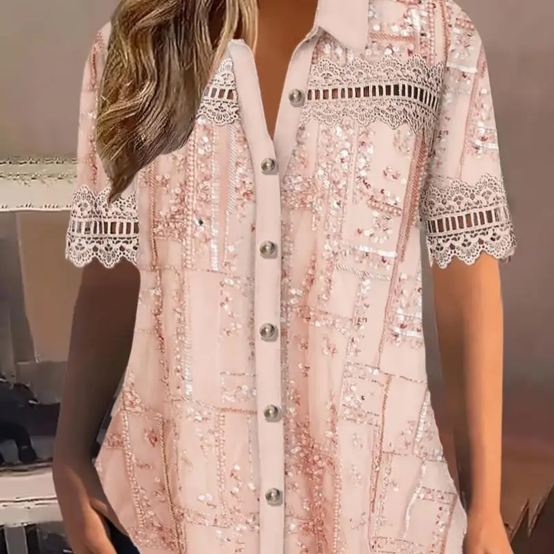 بلوزة Ele كبيرة الحجم مع حواف من الدانتيل والترتر للرجال ort Ne Special Wide Fit Youthful Trend ملابس الخريف