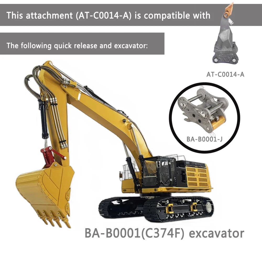 1/14 Excavator C374 Retrofit Quick demolition bucket LESU Heavy duty ripper DIY excavator accessories