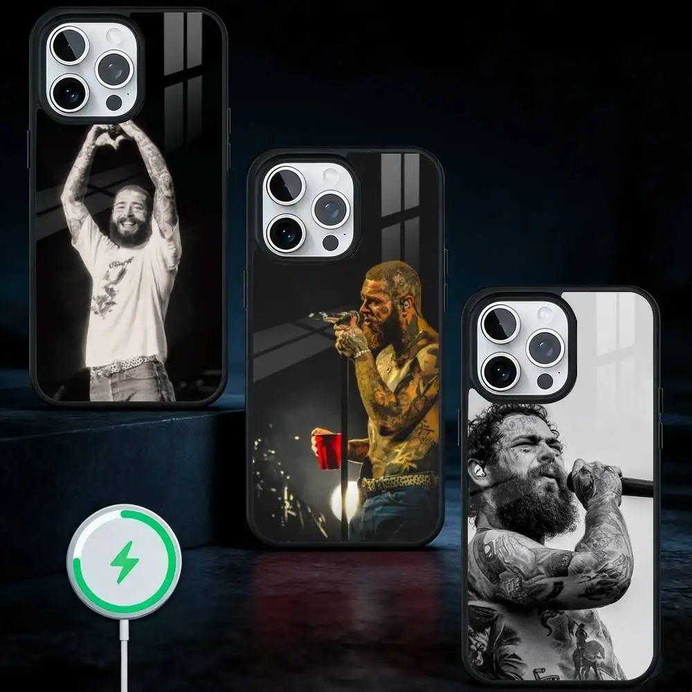 

Pop King P-Post Malone Phone Case For iPhone17,16,15,14,13 Plus,Pro Max Magnetic For Magsafe Wireless Charging