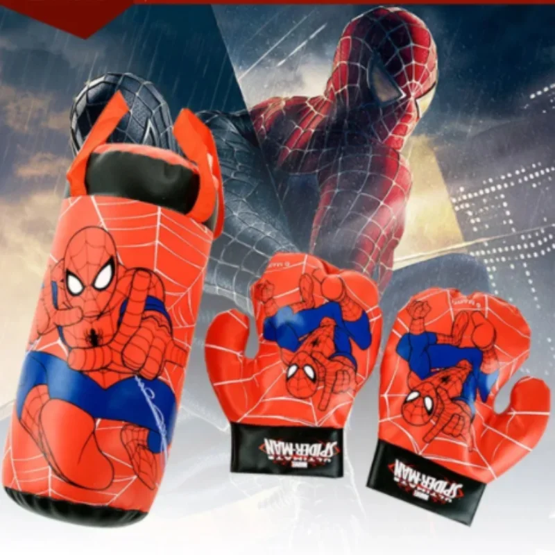 

Spider Man Children'S Mini Boxing Set Glove+Bag Anime Cartoon Cute Sports Toy Physical Training Boy Girl Birthday X-Mas Gift Kid