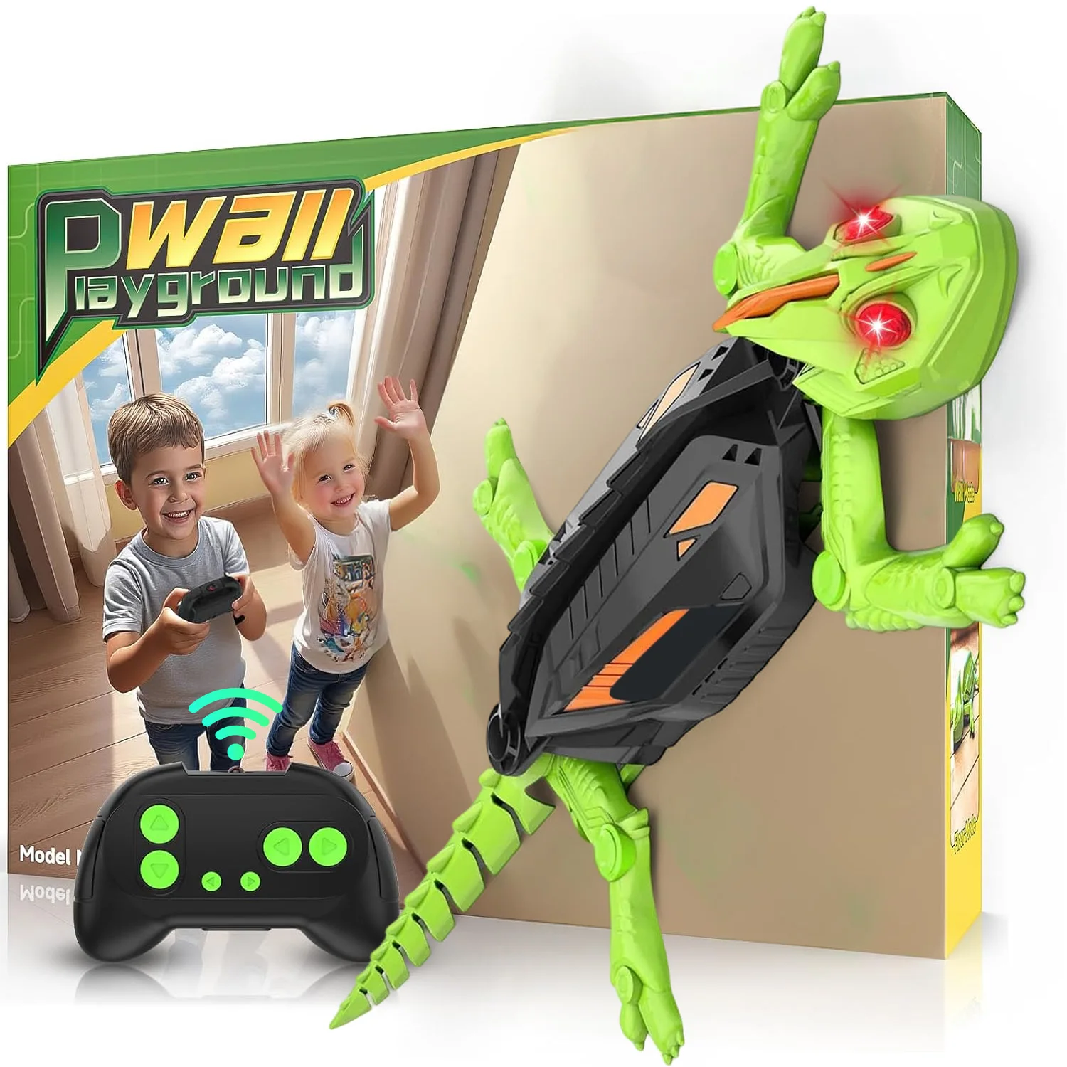 Wandkletterender Gecko, Leuchtendes Eidechsen-Wandkriechtier, Ferngesteuertes Eidechsen mit LED-Augen, 360 ° Rotierender Elektrischer Reptilien-Roboter für Boden und Wand, Weihnachts- und Geburtstagsgeschenk – Detail 1
