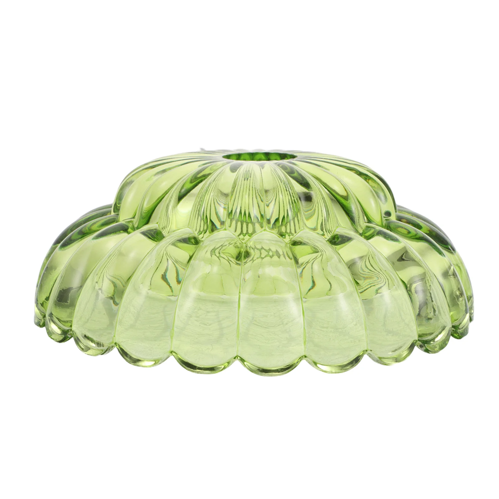 

Vintage Glass Lampshade Replacement Green Retro Pattern Handcrafted Small Pumpkin Shade for Living Room Bedroom Table Pendant
