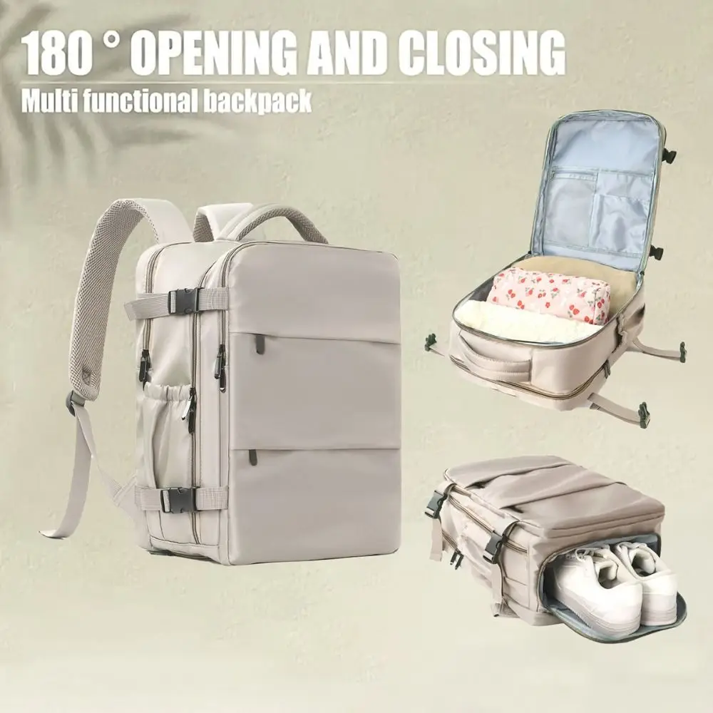 

Large Capacity Travel Backpack with Shoe Compartment Multi-Pocket Commuting Bag Waterproof Lightweight Duffel Bag