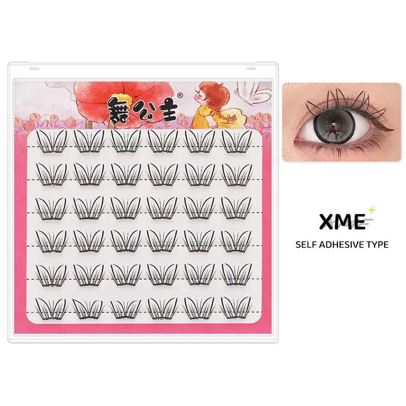 DINGSEN Selbstklebende Cluster-Wimpern, 6 Reihen, einzelne Wimpern, kein Kleber erforderlich, koreanisches Make-up, DIY-Wimpern, natürliche Wimpern – Detail 21