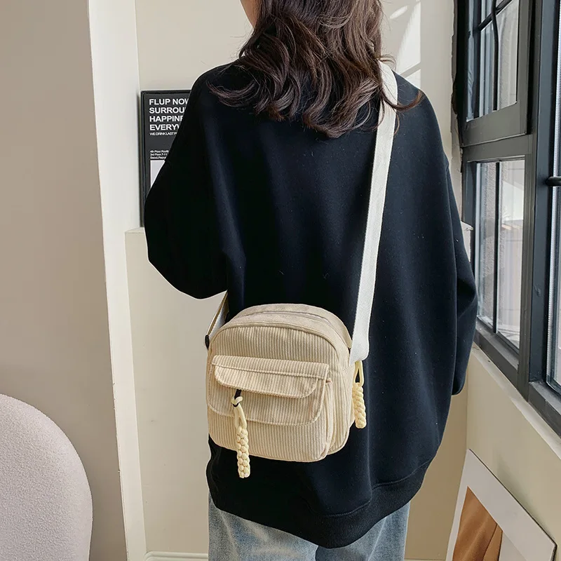 Corduroy Women Shoulder Bag Fashionable Crossbody for Women Purses and Handbags Mother Kids Bag for Girl Tote Bags Сумка Bolsa