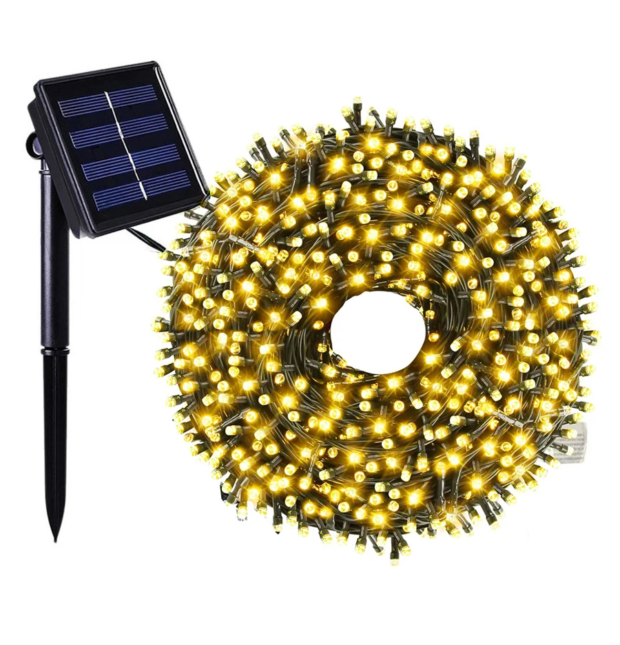 

Thrisdar Solar String Lights for Outside 50M 100M Christmas Solar Fairy Light IP65 Waterproof Solar Garden Tree Garland Lights