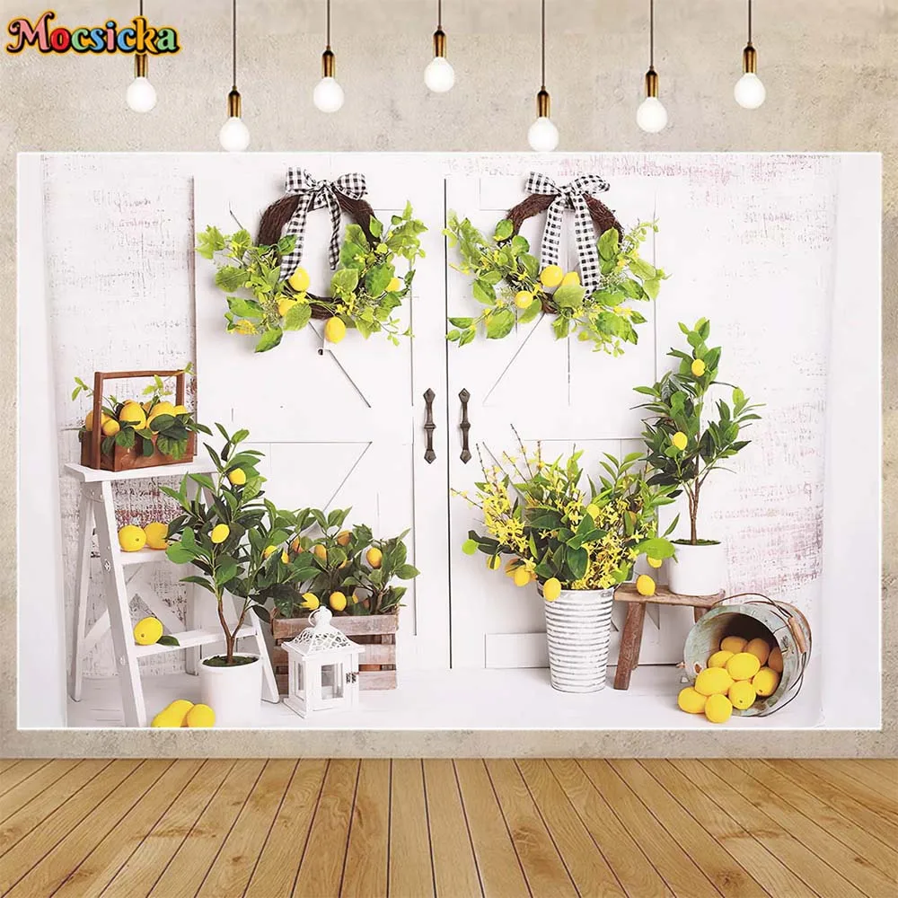 Mocsicka лимонный фон для фотосъемки детей 1-й день рождения торт разбивать Декор фотосессия новорожденный Портрет фон фото студия реквизит