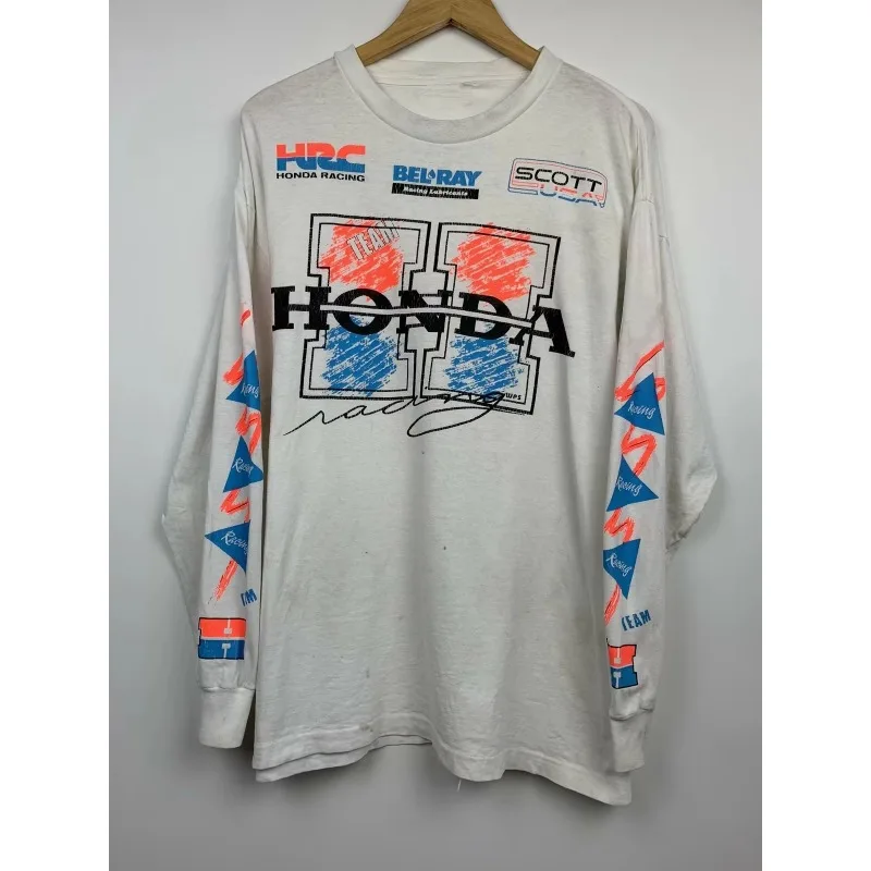 2026 Summer Motocross Racing Team Retro Long Sleeve T-shirt Fashionable and Comfortable Sportswear Motorcycle Enthusiast Top