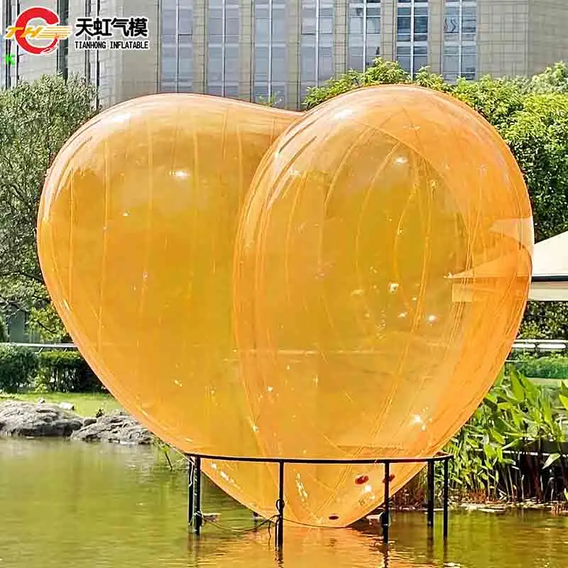 

Быстрая доставка, гигантское надувное сердце, прозрачный воздушный шар из ПВХ, воздушный плотный надувной воздушный шар для украшения парка