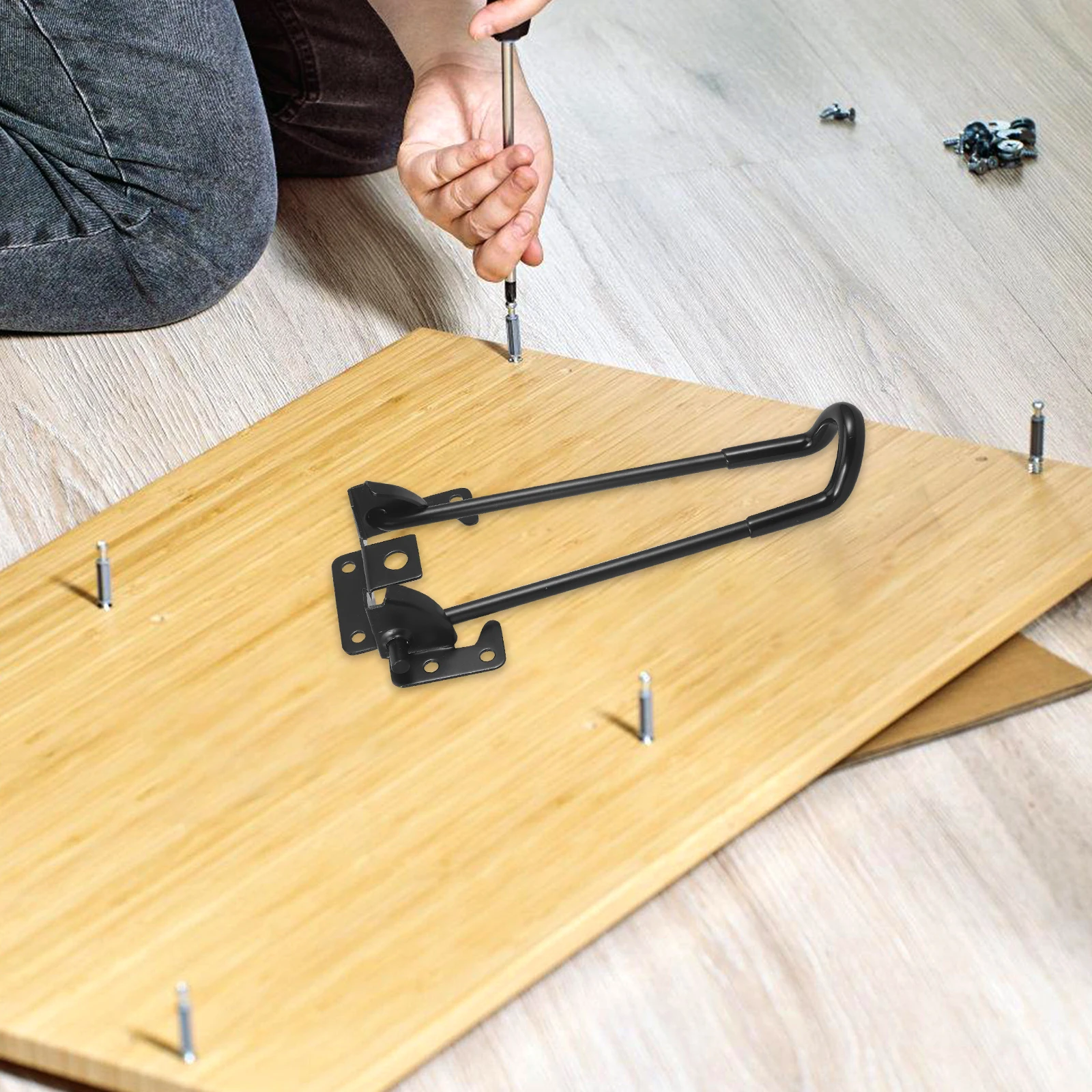 

Sturdy Iron Foldable Folding Hairpin for Coffee Table Metal Wear-Resistant Space-Saving Simple Design Compatible with for Desk