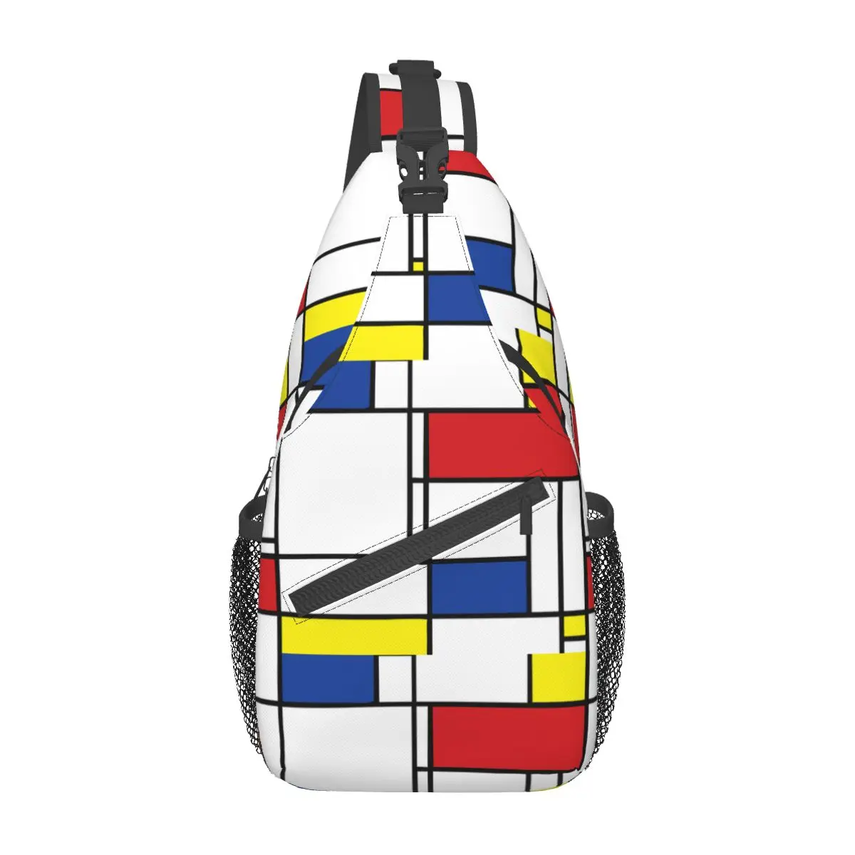 Mochila pequeña minimalista De Stijl para hombre y mujer, bolso De hombro cruzado al pecho, mochila escolar para senderismo al aire libre