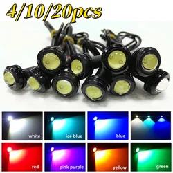 4/10/20 piezas 18MM luces LED de conducción de ojo de águila para motocicleta luces de circulación diurna DRL superbrillantes luz de señal de parada de marcha atrás