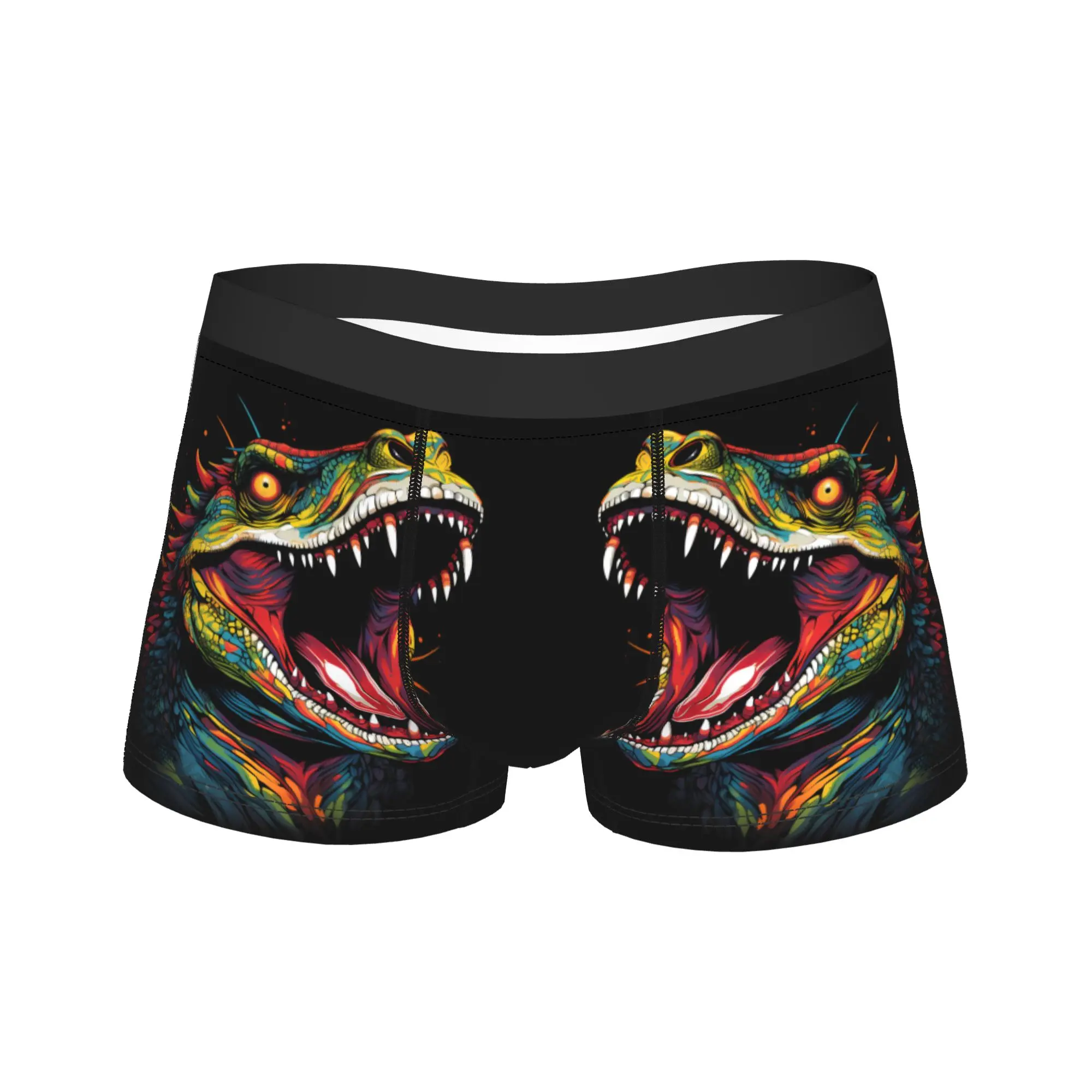 

Lizard Big Mouth disguise crawl Shorts Briefs Underwear Trenky Men's Breathable Trunk Printed Plus Size Panties