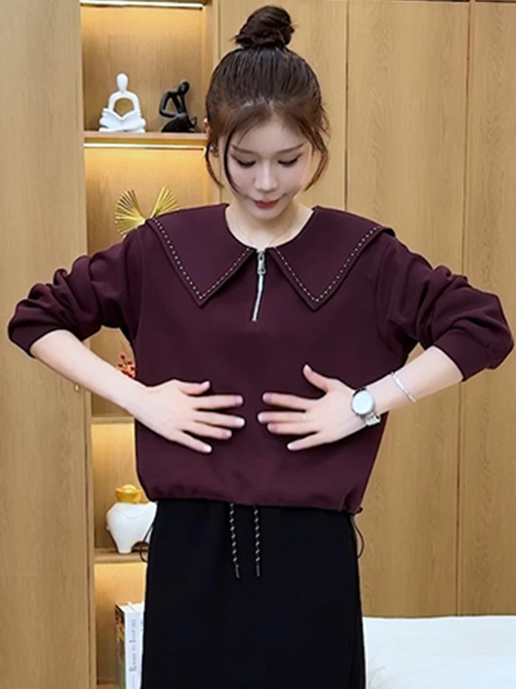 Faionable Long Sve Hoodie für Damen, neuer Stil 2026, Herbsttrend, koreanisch, vielseitig, super gut aussehendes Top, europäisches High-End