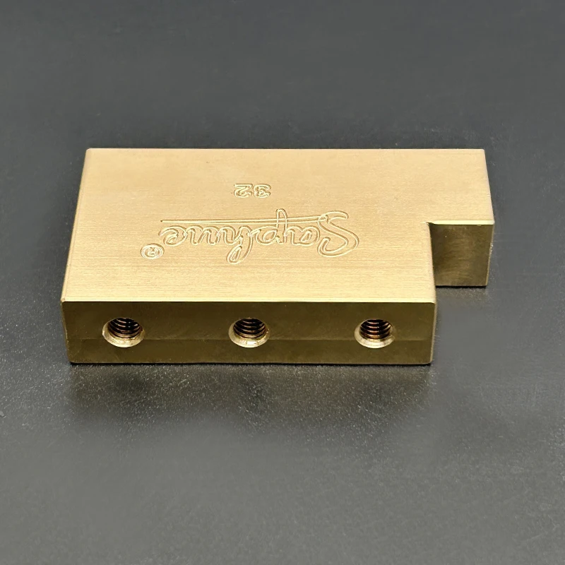 SAPHUE CNC precisely machined Ultra Solid 32mm Fat Brass L Shape Tremolo Block for FR Locking Tremolo Bridge Electric Guitar