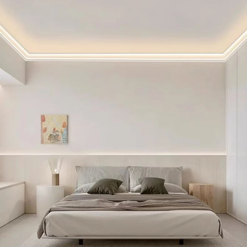 Surface Mounted Aluminum Profiles Led Channel Diffuser Ceiling Top Corner Decoration Line Lamp Bar Home Room Atmosphere Lighting