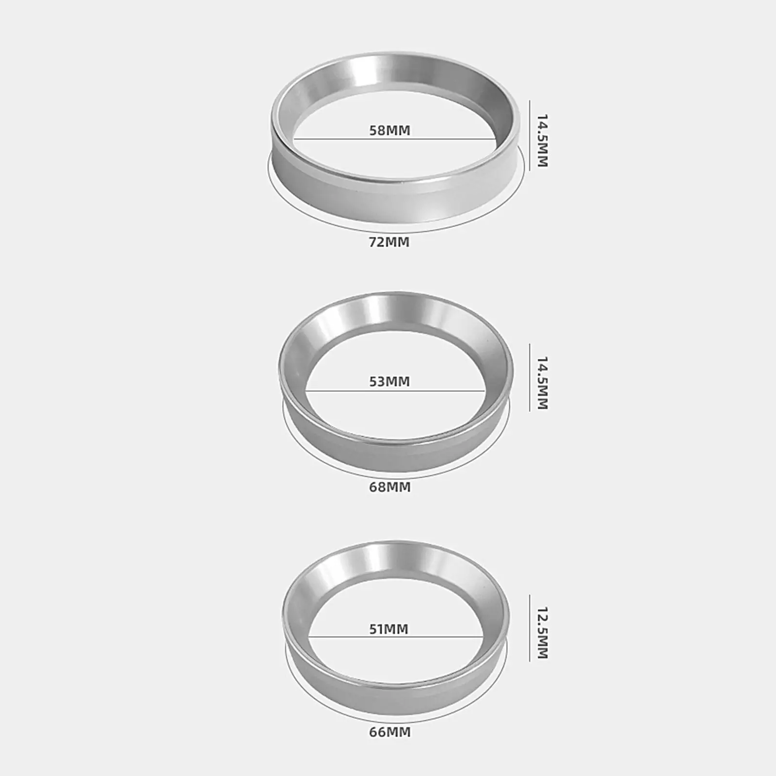 قمع الجرعات المغناطيسية من سبائك الألومنيوم لآلة إسبريسو مسحوق القهوة