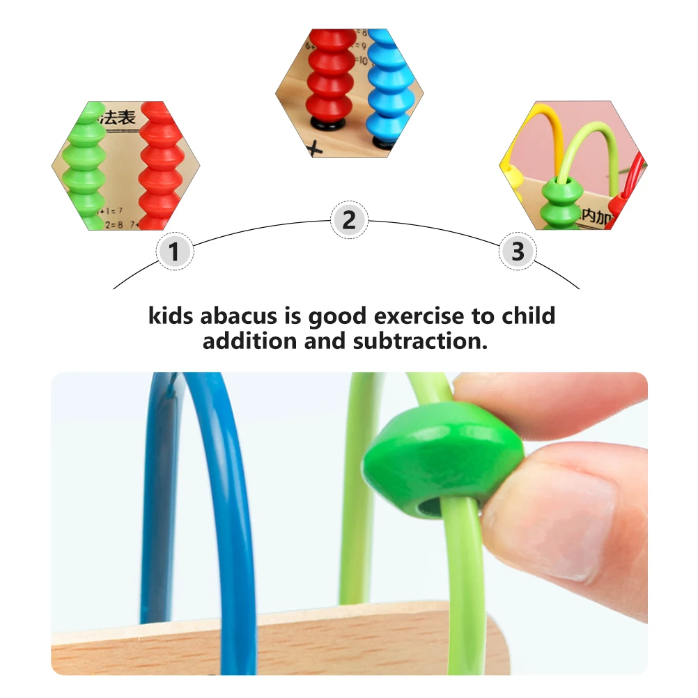 

Wooden Abacus Kids Math Toys 5 Rods 10 Beads Counting Numeracy Learning Educational Tool Child Early Cognitive Calculation