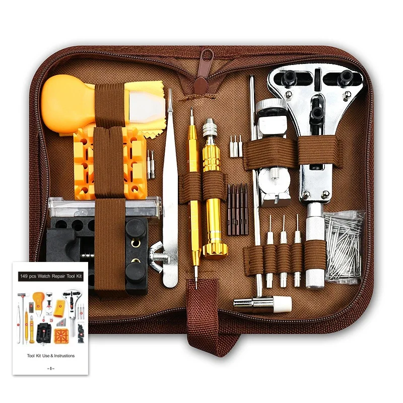 149-piece watch repair tool set, watch repair kit, disassembly and battery replacement combination