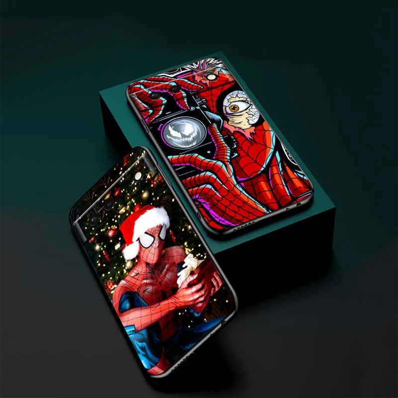 غطاء M-Marvels S-Spiders M-Mans لهاتف Google Pixel 10 9a 9 8A 8 7 7A 6 6A Pro XL 2024 5G أسود ناعم من السيليكون #2