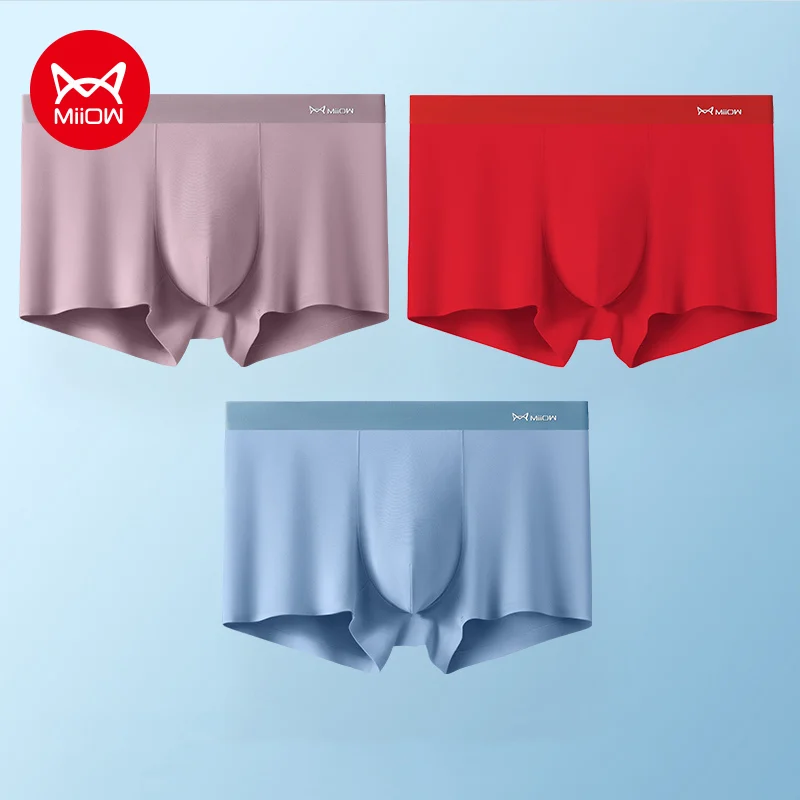 Miiow 3pcs 80 count modale Mischung Natur Seide Männer Unterwäsche Boxershorts nahtlos geschnittene Boxershorts Männer Unterhosen mrcs2282 Boxer