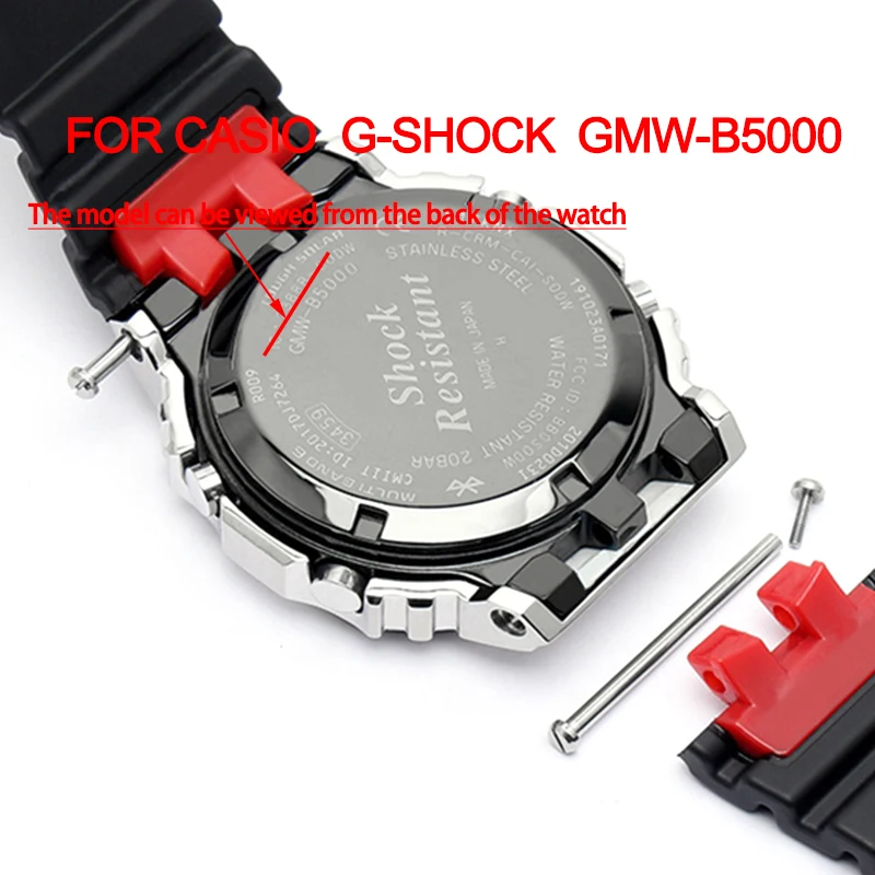 Resin Watch Accessories For Casio G-Shock GMW-B5000 Stainless Steel Hoop Strap Men\'s Waterproof Gmw b5000 Bracelet Watch Band