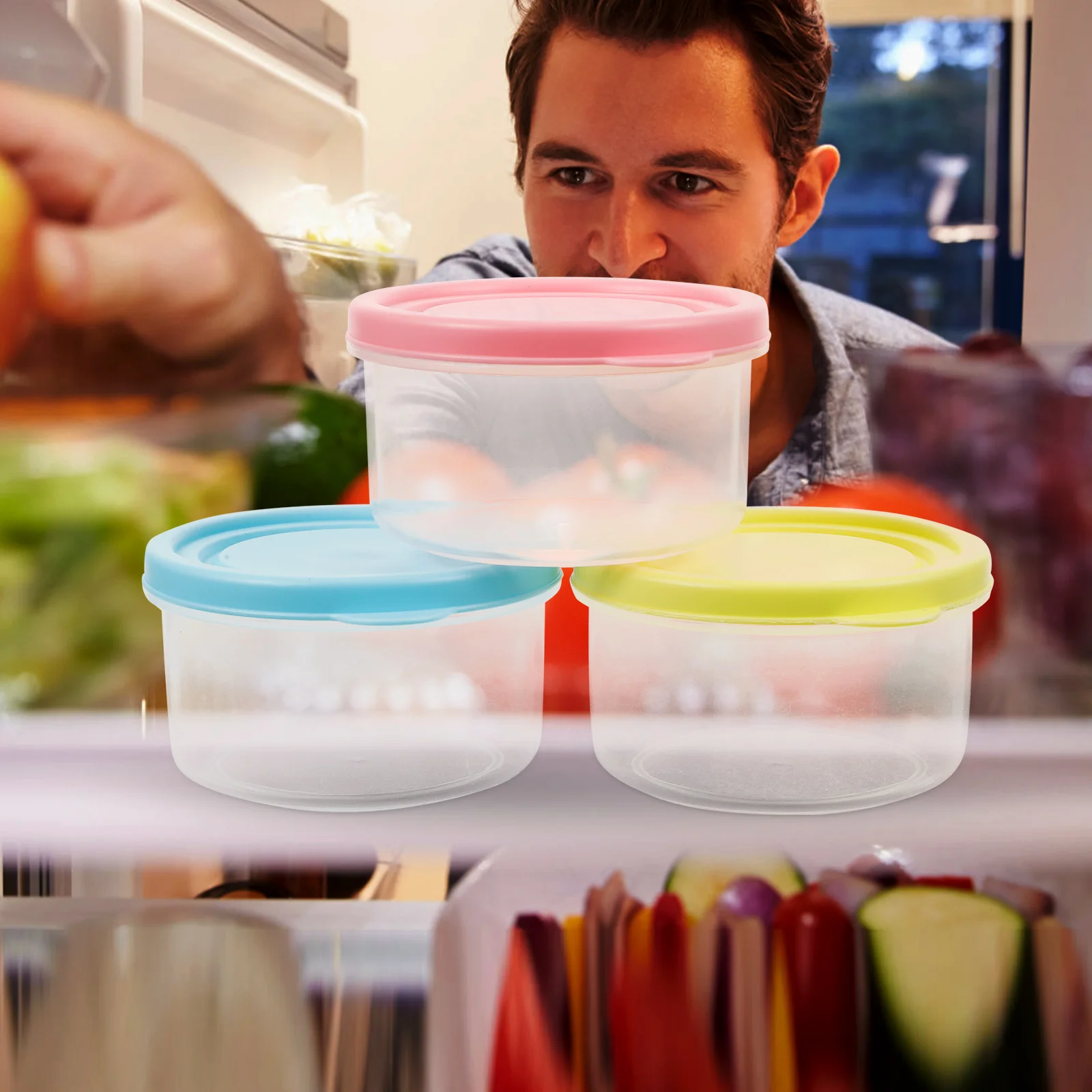 

12pcs Leak-Proof Freezing Containers Plastic Food Storage Boxes Portable For Fruit Yogurt Salad Snack Refrigerator Kitchen