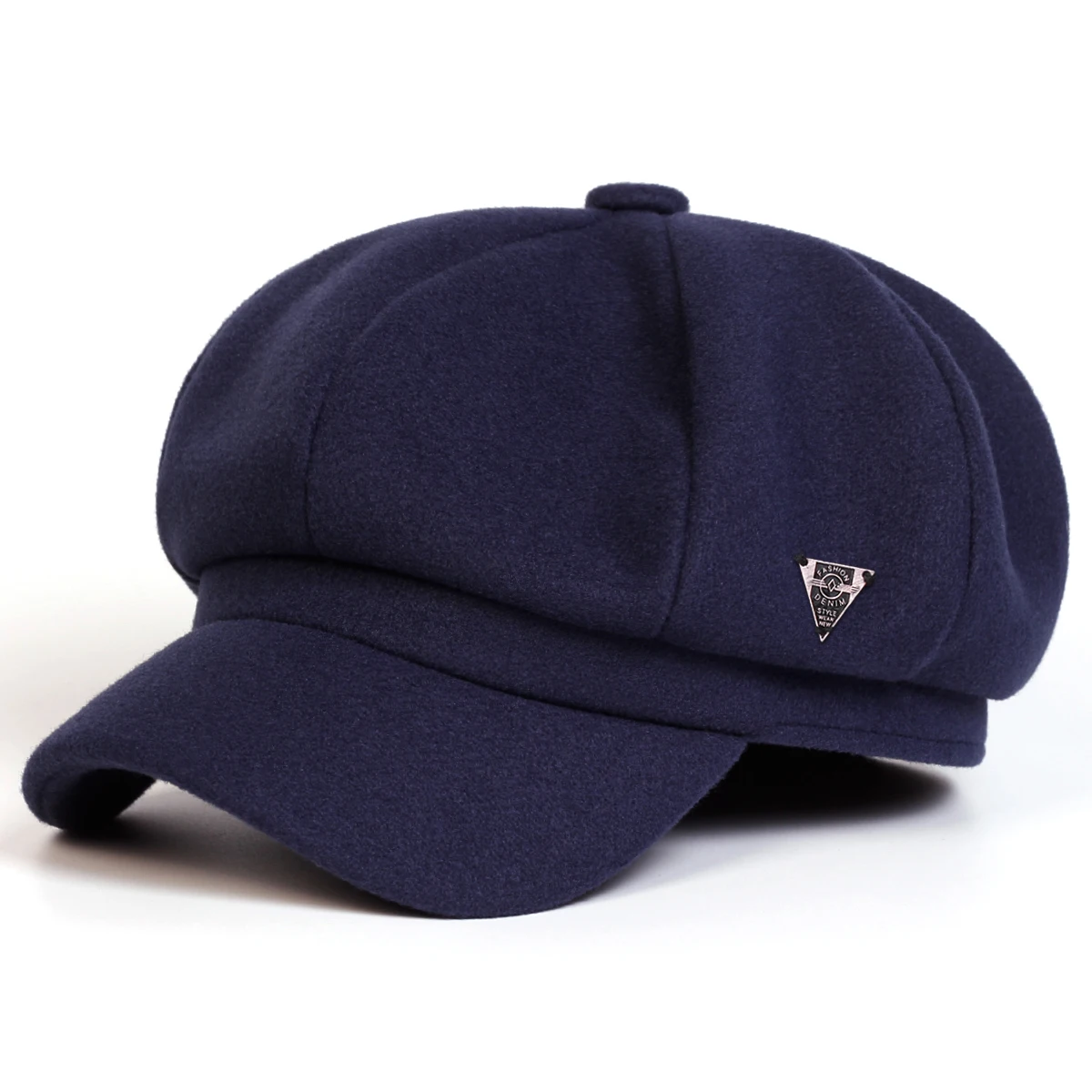 Unisex FASHION DENIM Letter Label Newsboy Hat Frühling und Herbst Retro Baskenmütze Hüte Wilde Freizeithüte Achteckige Kappe – Detail 4