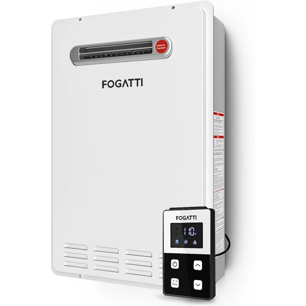 Propane Gas Tankless Water Heater - Outdoor Installation 8.1 GPM, 180,000 BTU White Instant Hot Water Heater