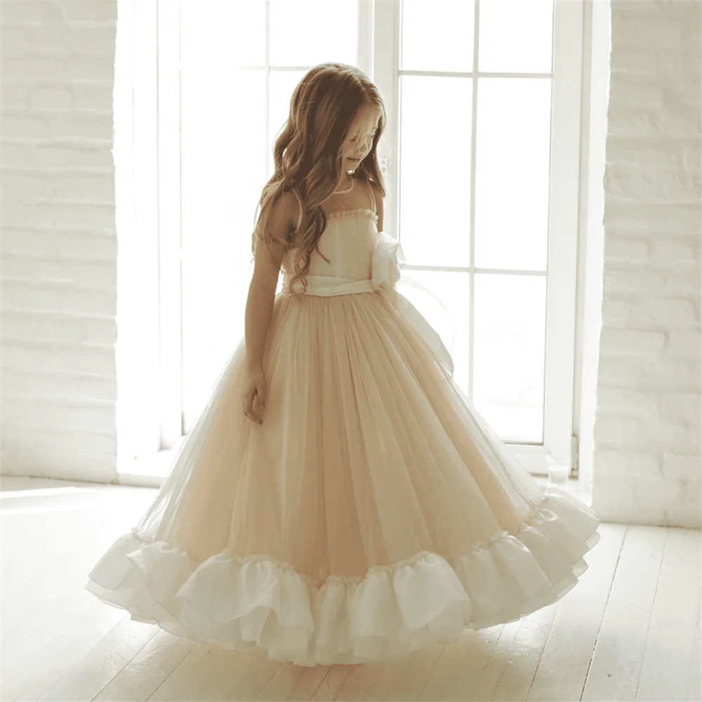 

Pleat O Neck Sleeveless A Line Formal First Communion Dress Ankle Length Elegant Classic Flower Girl Dress Customized New 2025