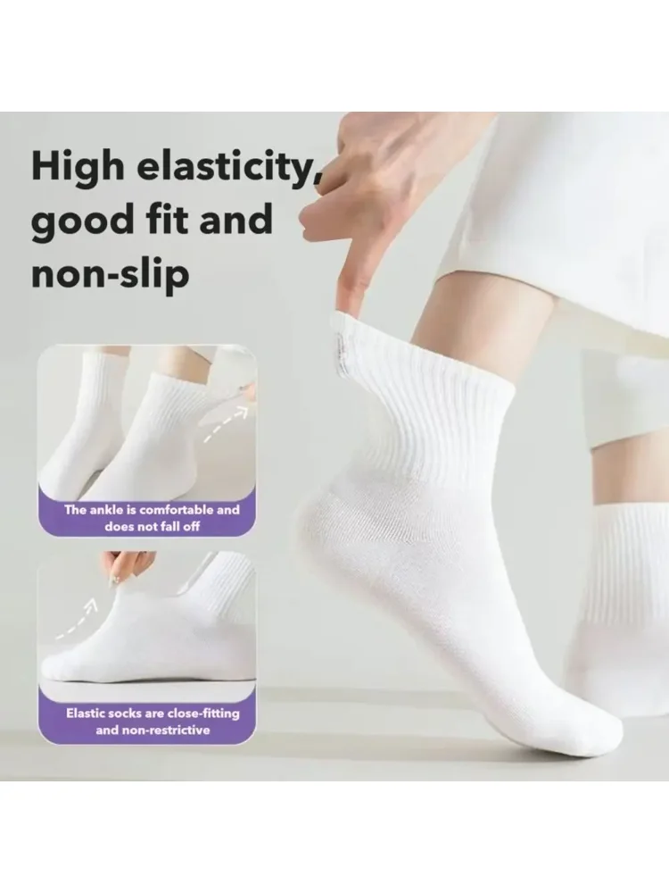 35-43 Wegwerpsokken Wit Zwart Zweetabsorptie Wegwerpkousen Polyester Zachte reisbenodigdheden Sokken Unisex - afbeelding 2