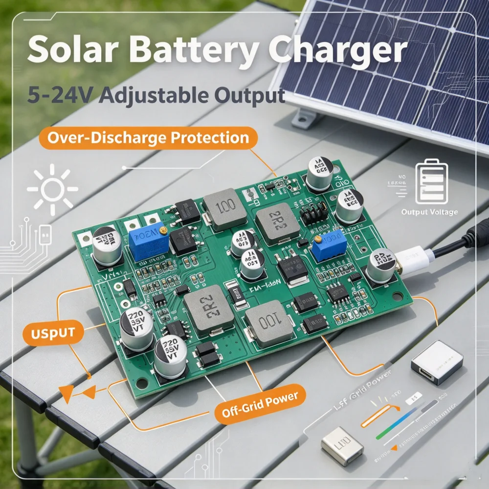 MPPT Solar Charge Controller Module 12V 12A With LED Indicator For Ternary Lithium Iron Phosphate Battery Protection
