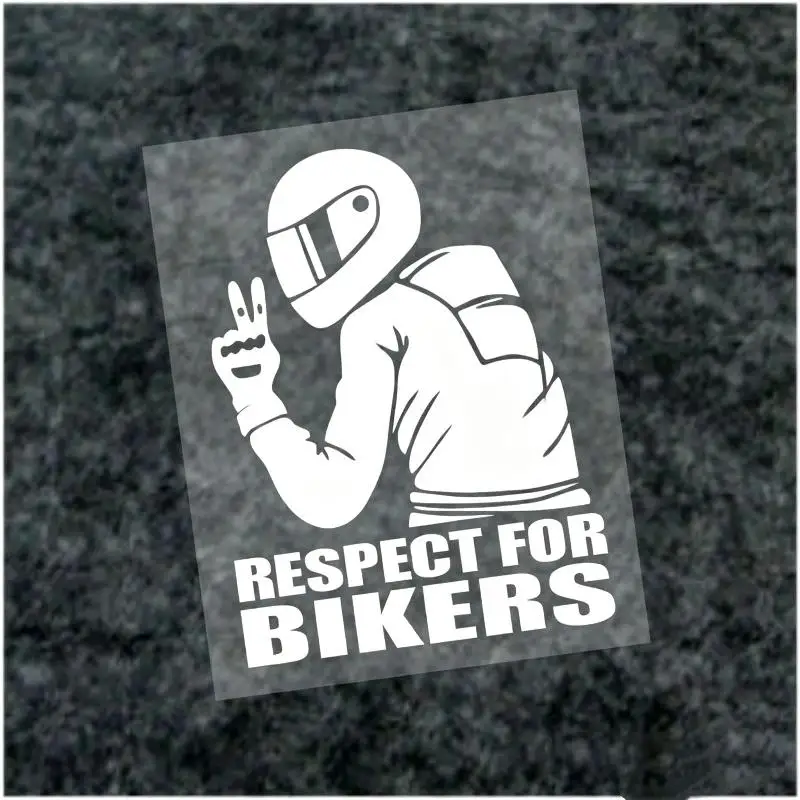 Respect For Bikers Scratch‑Proof Waterproof Car Sticker Multi Color Choices Perfect For Motorcycle Helmet Laptop Decor