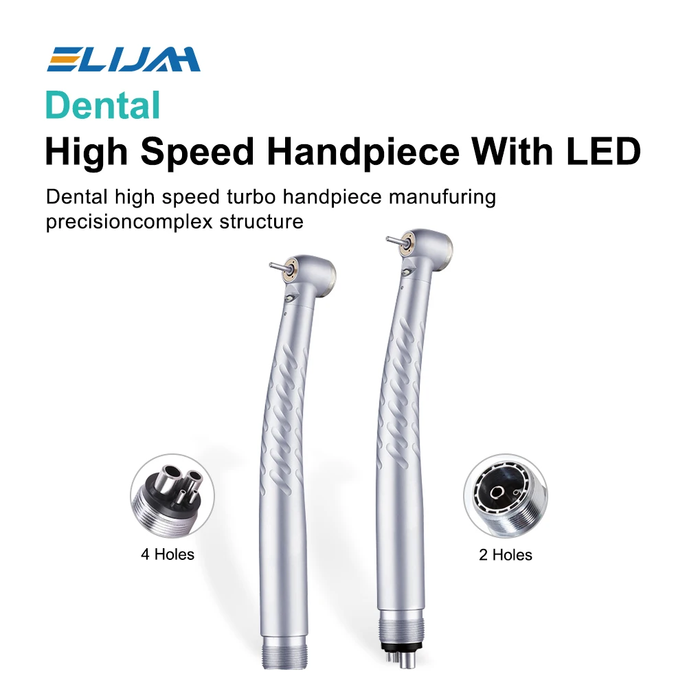 Dental LED High Speed Handpiece 2/4 Hole Standard Head Air Turbine E-Generator Ceramic Bearing Dentist Tips Triple Water Spray