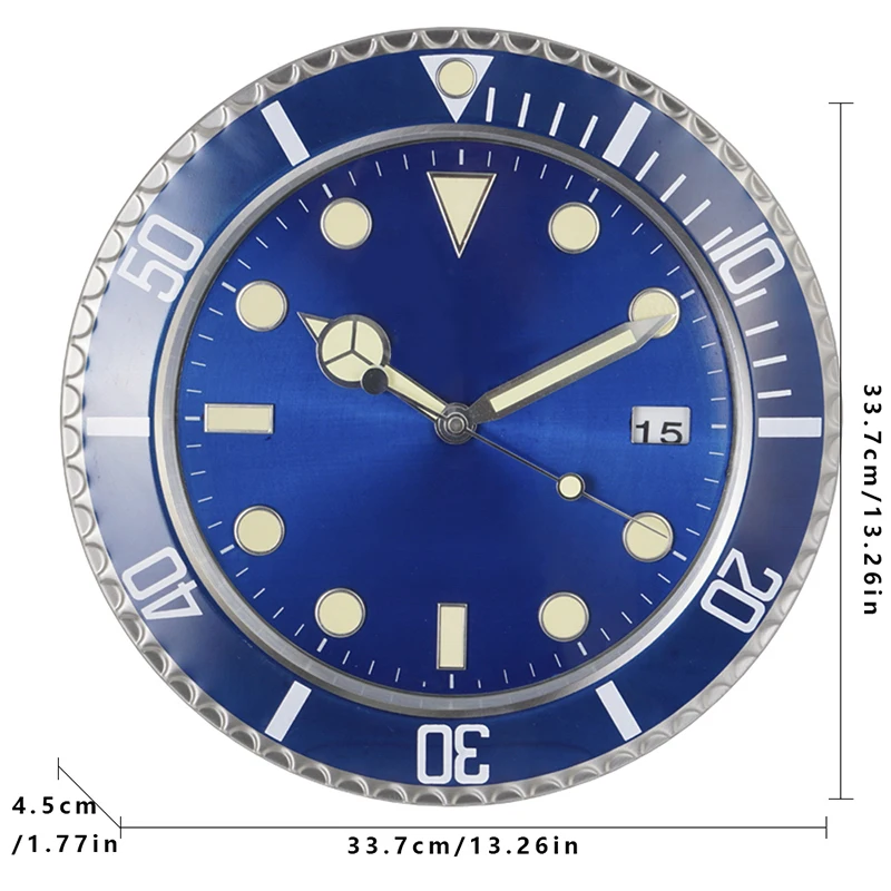 34 سنتيمتر ساعة حائط إبداعية فاخرة تصميم معدني حديث ساعة حائط فنية للمنزل ساعة ديكور رقمية كبيرة لغرفة النوم