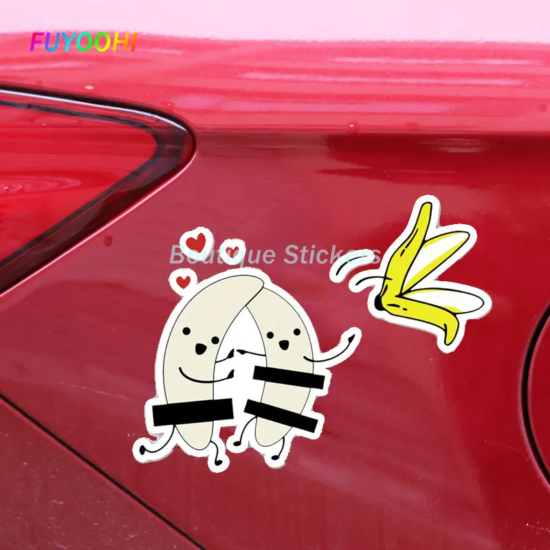 FUYOOHI Play Stickers Bananas Going Naked Together Car Sticker Window Bathroom Stickers Waterproof Decal Car Styling Motorcycle