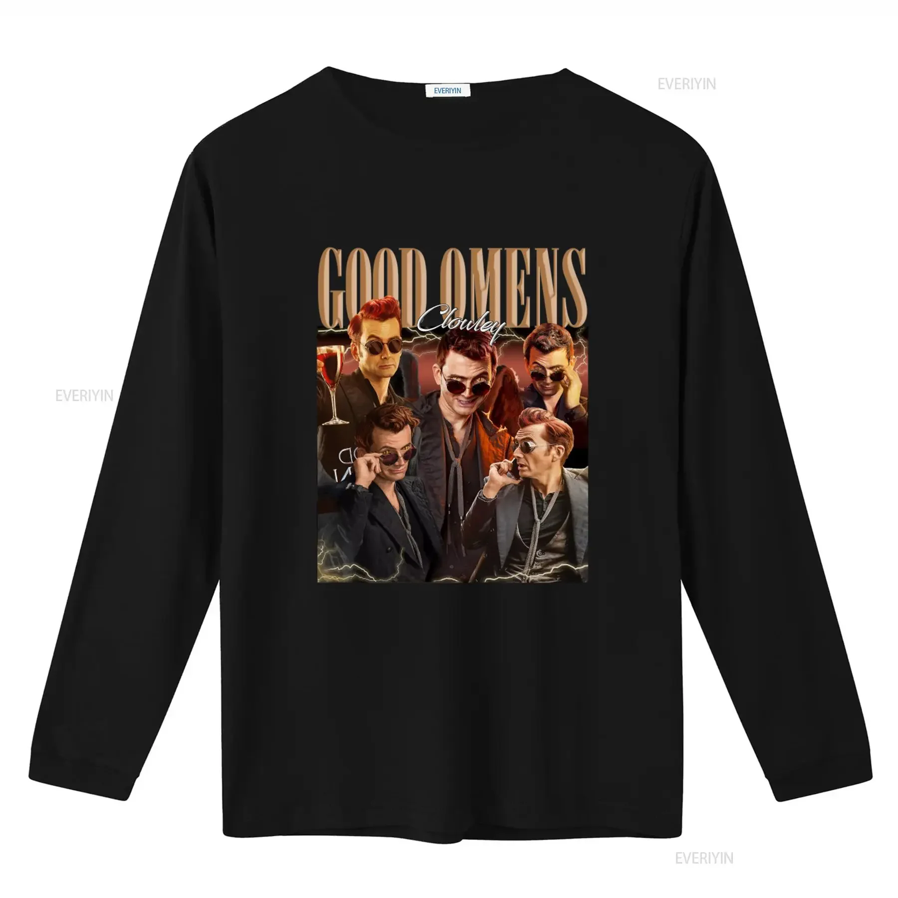 Good Omens Crowley Vintage Style 90s Retro Homage Bootleg T Shirt 2023 vintage Washed Stretched Breathable fashion streetwear