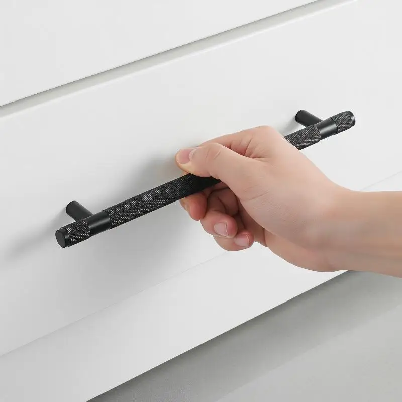 Versatile Gold Knurled Handles for Cabinets and Drawers Aluminum Alloy with Wardrobe Style