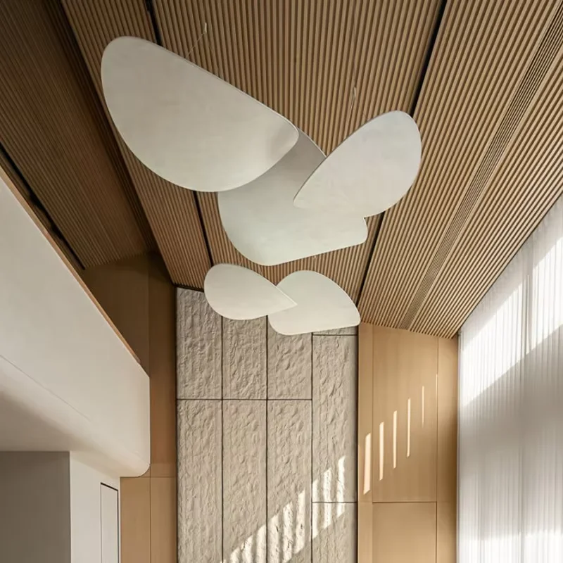 

Скандинавский минималистичный ваби-саби, шелковая люстра для гостиной, столовой, бара, домашнего декора, светодиодный подвесной светильник для спальни, лофта, подвесной светильник