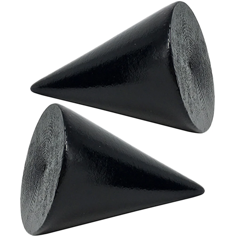 

2Pcs Ring Display Stand Wood Cone Ring Holder Rack Desktop Jewelry Organizer Showcase Display for Home Store Cone Holder Stand