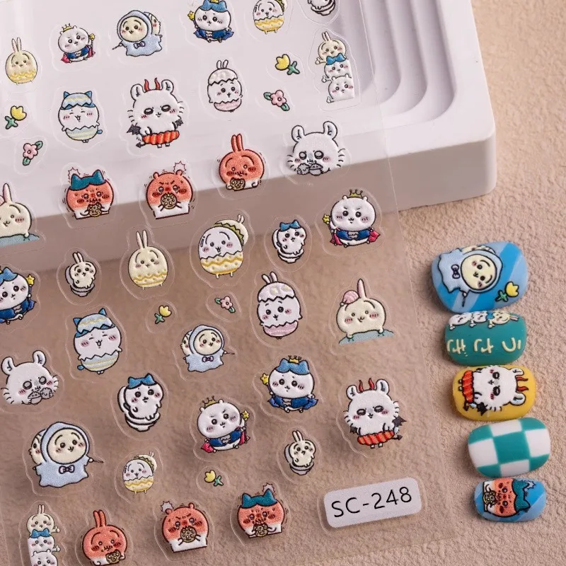 

MINISO Chiikawa Hachiware Usagi Transparent Stickers Ins Handbook Diy Student Decorate Creative Stickers Manicure Stickers Cute