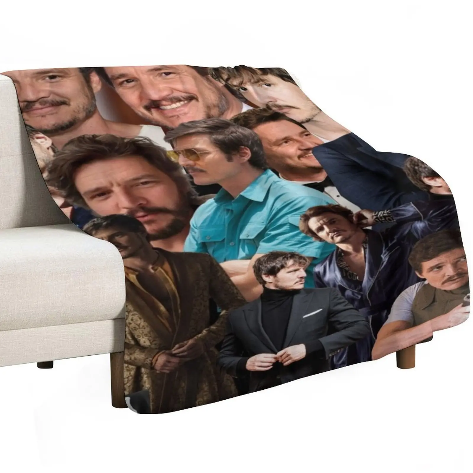 pedro pascal photo collage Throw Blanket Cozy Sofa Blanket for TV Watching Napping